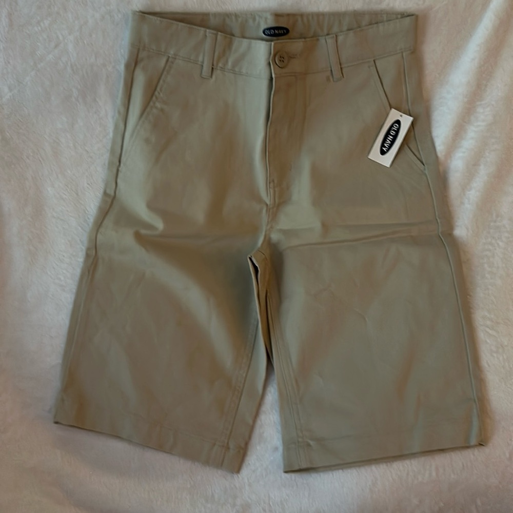 NWT Old Navy 14 slim khaki shorts adjustable waist
